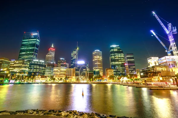 Elizabeth Quay Μαρίνα νύχτα — Φωτογραφία Αρχείου