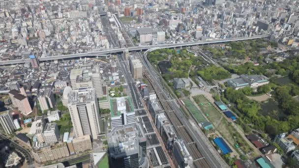 Osaka skyline aerial — Stock Video