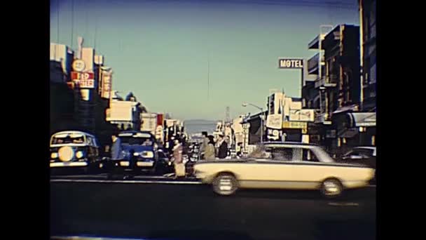 Vintage lanovky Kalifornie ulice — Stock video