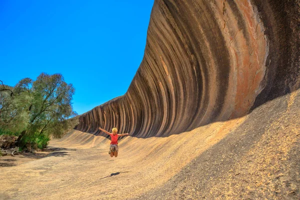 Salto de Wave Rock — Fotografia de Stock