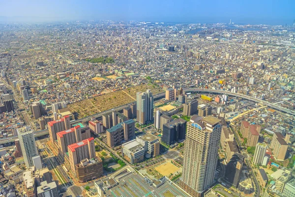 Panoramic Osaka cityscape — Stock Photo, Image