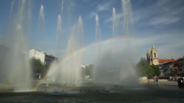 共和国广场喷泉 — 图库视频影像