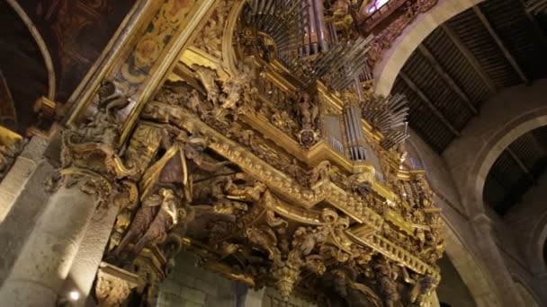 ブラガ大聖堂のオルガン — ストック動画