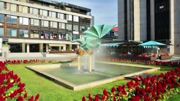 Braga Smoczą fontannę — Wideo stockowe