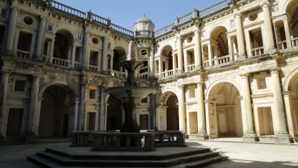 Convent of Christ courtyard — Stock Video