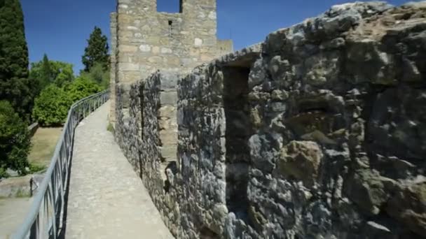 Стены замка Томар — стоковое видео