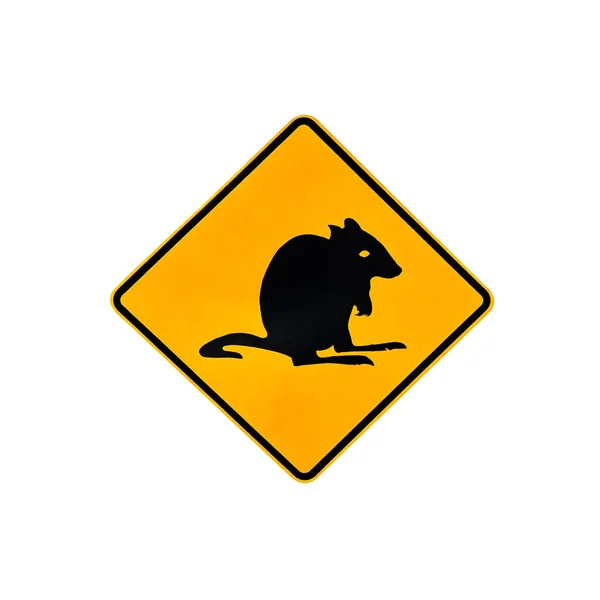 大鼠警告标志 — 图库照片