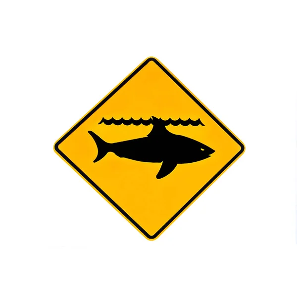 Shark warning sign — Stock Photo, Image