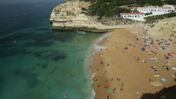 Benagil Beach aerial — Stock Video