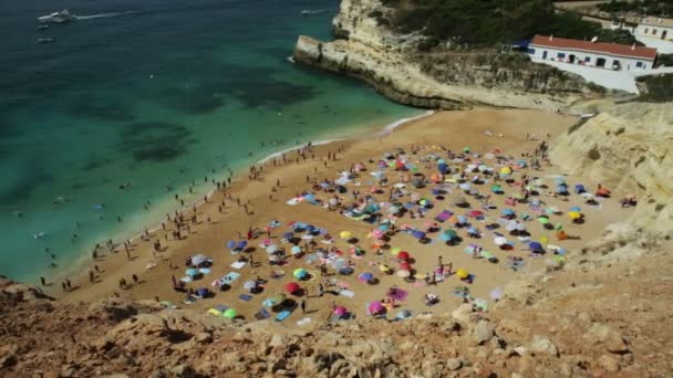 Benagil Praia vista panorâmica — Vídeo de Stock