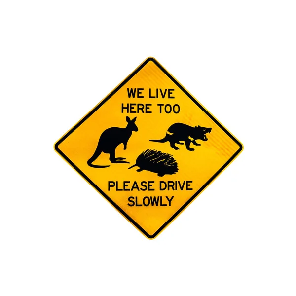 Wildlife crossing warning sign — Stock Photo, Image