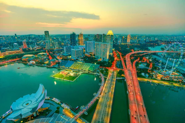 Marina Bay Panorama de Singapura — Fotografia de Stock