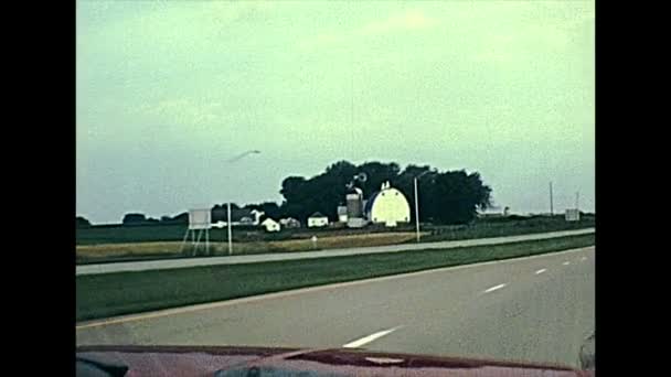 Minnesota windmills and farms in 1970s — Stock Video