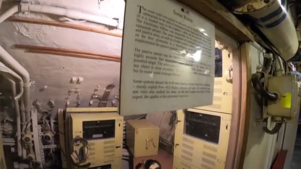 Подводная гидролокационная комната — стоковое видео