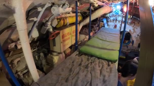 Submarine camp beds — Stock Video