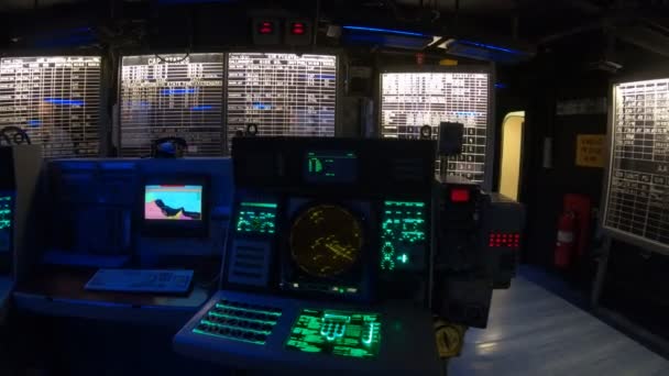Midway Battleship Centro de información de combate — Vídeos de Stock