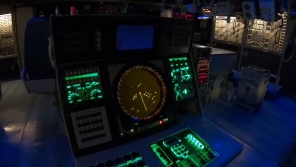 Командный центр Midway Battleship — стоковое видео