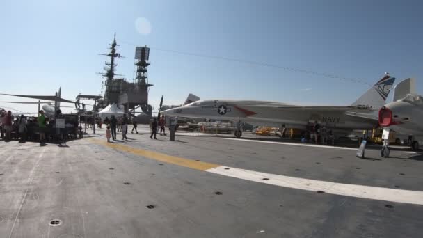 USS Midway Jet de combate — Vídeo de stock