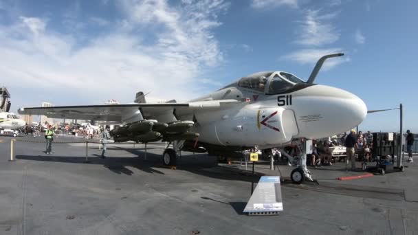 USS Midway aviões de guerra de navios de guerra — Vídeo de Stock