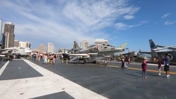 Uss Midway fighters — Stock video