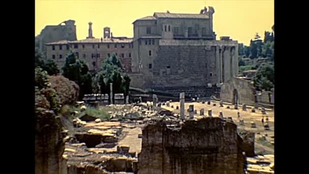 1980 Archival Roman Forum em Roma — Vídeo de Stock