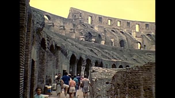 Innenpanorama des Kolosseums der 1980er Jahre — Stockvideo