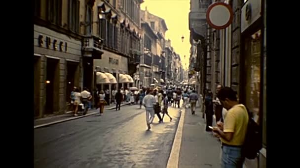 Rua comercial de Roma — Vídeo de Stock