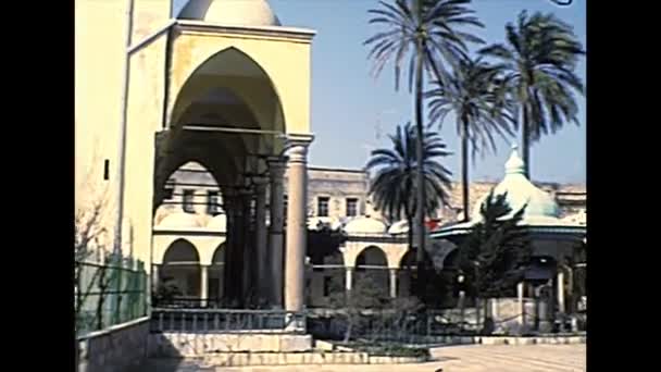Al-jazzar Moschee und Kreuzgang in den 1970er Jahren — Stockvideo
