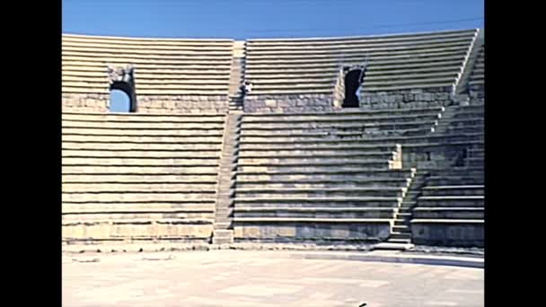 Caesarea Roman Amphitheatre in 1970s — Stock Video