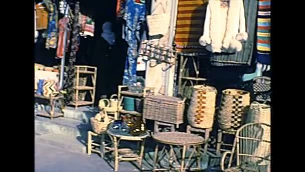Haifa butiker i Israel på 1970-talet — Stockvideo