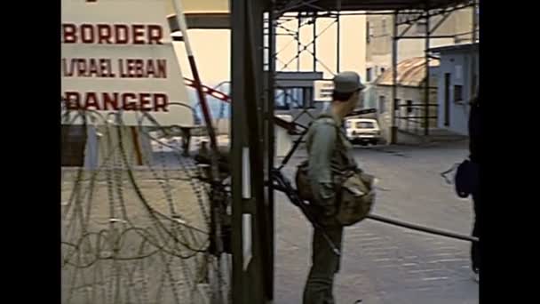 Lebanese-Israeli border in 1970s — Stock Video