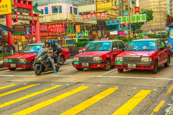 Hong Kong taxi cars — Stock Photo, Image