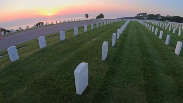 Американское кладбище — стоковое видео
