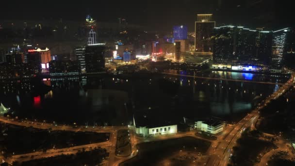 Macao Casinos Nacht Zeitraffer — Stockvideo