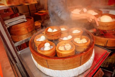 Asian steaming dumplings