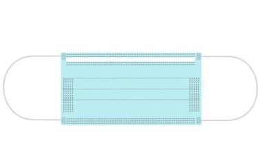 blue disposable face mask top view