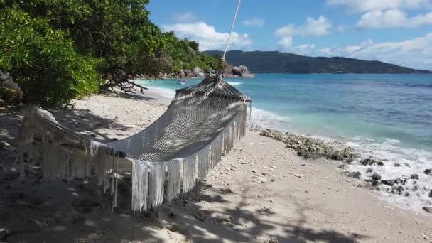 Seychellen met hangmat — Stockvideo