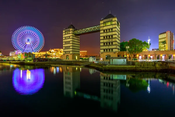 Yokohama Minato Mirai noite — Fotografia de Stock