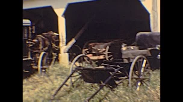 Amish carrozza da cavallo nel 1970 — Video Stock