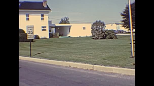 Amish horse carriage in 1970s — Stock Video