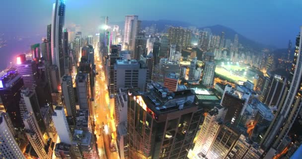 Tráfico nocturno en Hong Kong — Vídeo de stock