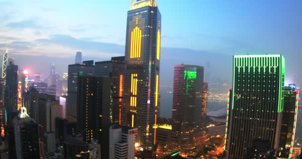 Гонконг night Panorama — стокове відео