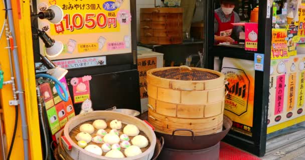 Asian steaming dumplings — 图库视频影像