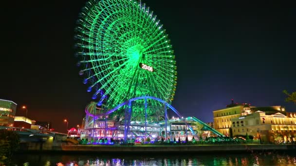 Notte di Yokohama Corniche — Video Stock