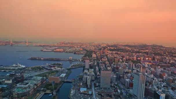 Paysage urbain de Yokohama aérien — Video