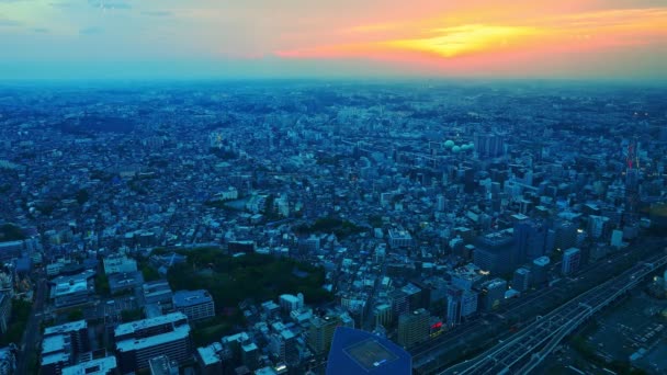 Yokohama skyline notte — Video Stock