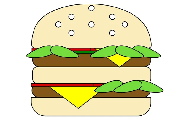 Grande hamburger cartone animato — Foto Stock