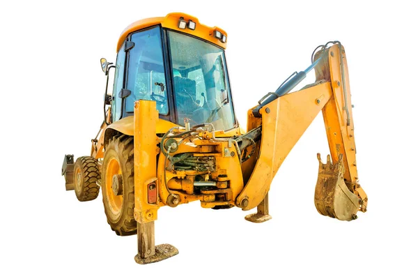 Excavator on the road isolated — Stock Photo, Image