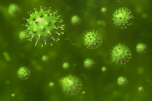 Coronavirus green background