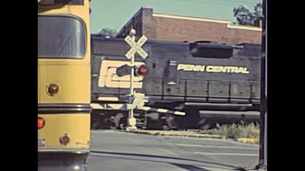 Baltimore city railroad in 1970s — Stock Video